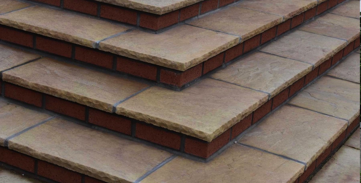 Handcrafted stone steps leading up to a new extension to a property in Aberdeen’s conservation area