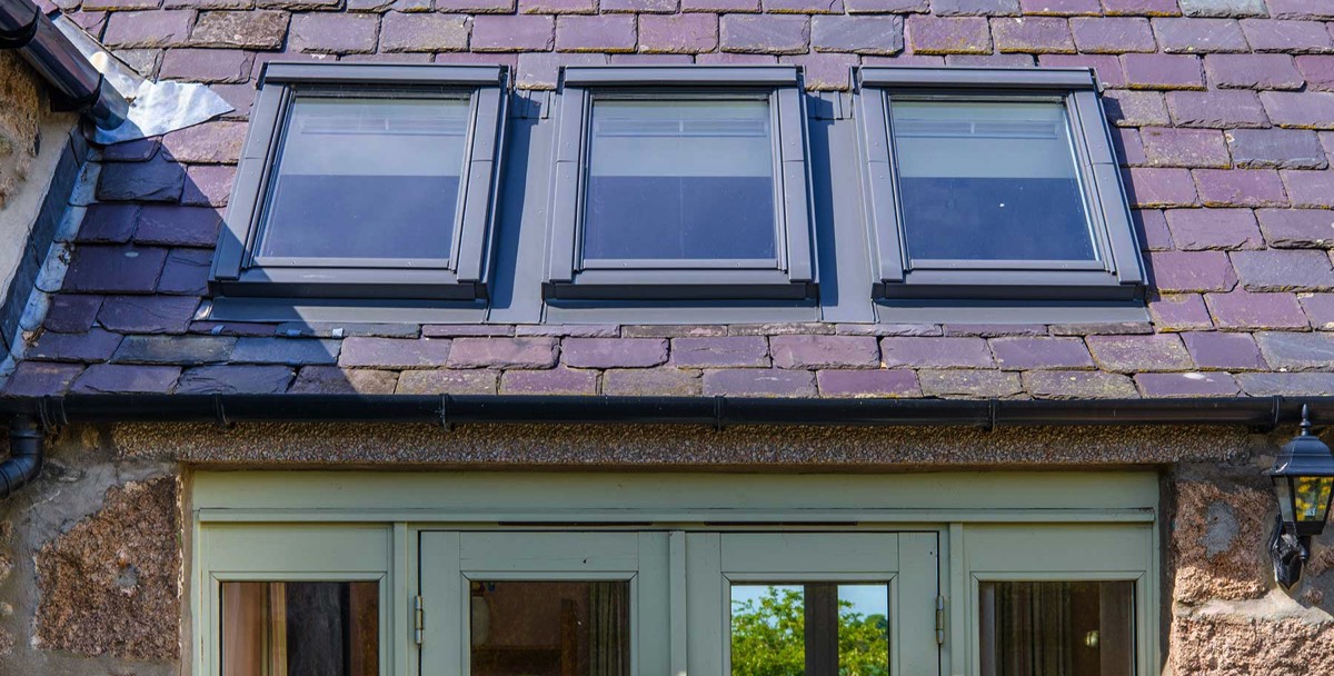 new sky light windows for a converted steading in Aberdeenshire